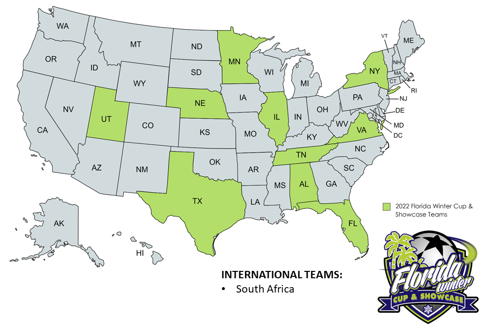 Map of teams attending